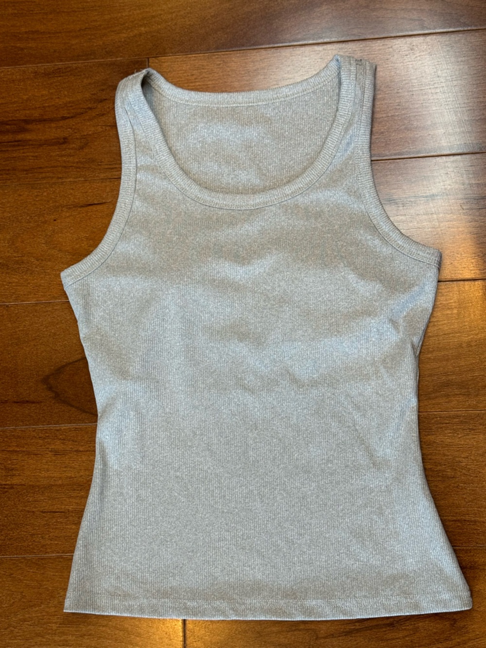 SHEIN Silver Ribbed Scoop Neck Tank